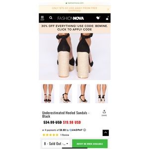 Women’s black underestimated heeled sandals